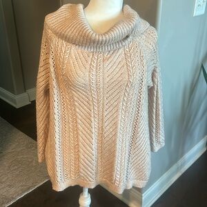 White House Black Market Long Sleeve
Velvet Bow Back
Sweater  dusty Blush Pink